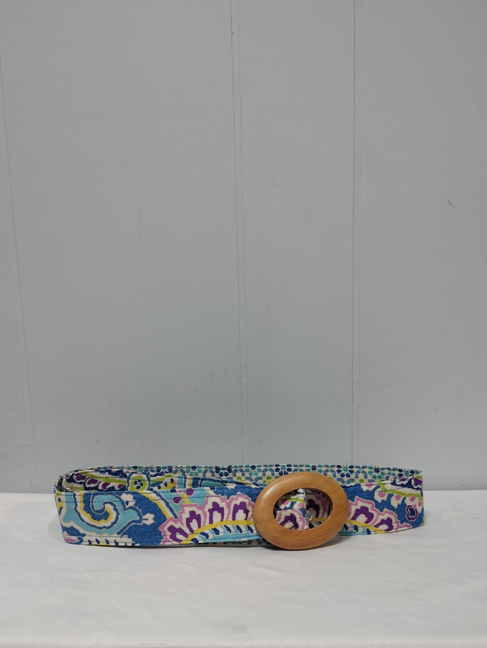 Vera Bradley Reversible Cotton Fabric Belt 44" Capri Blue